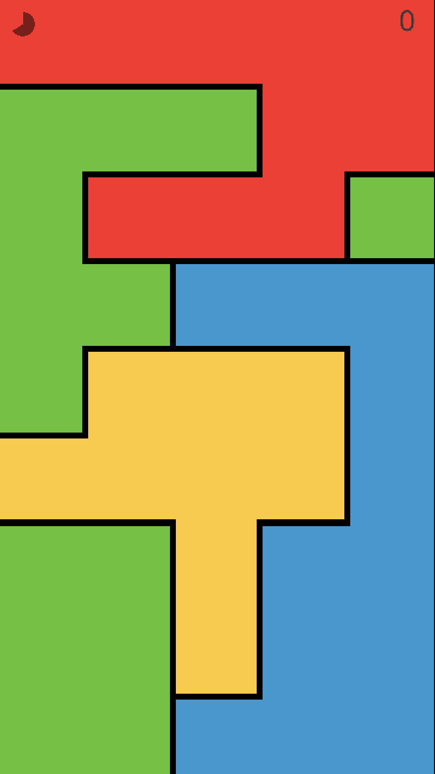 Think Big puzzle with four colored regions to compare before time runs out.